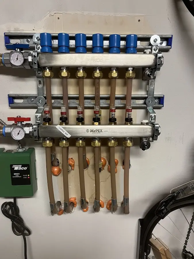 Plumber performing Gas Leak Detection at a residential property in Enon